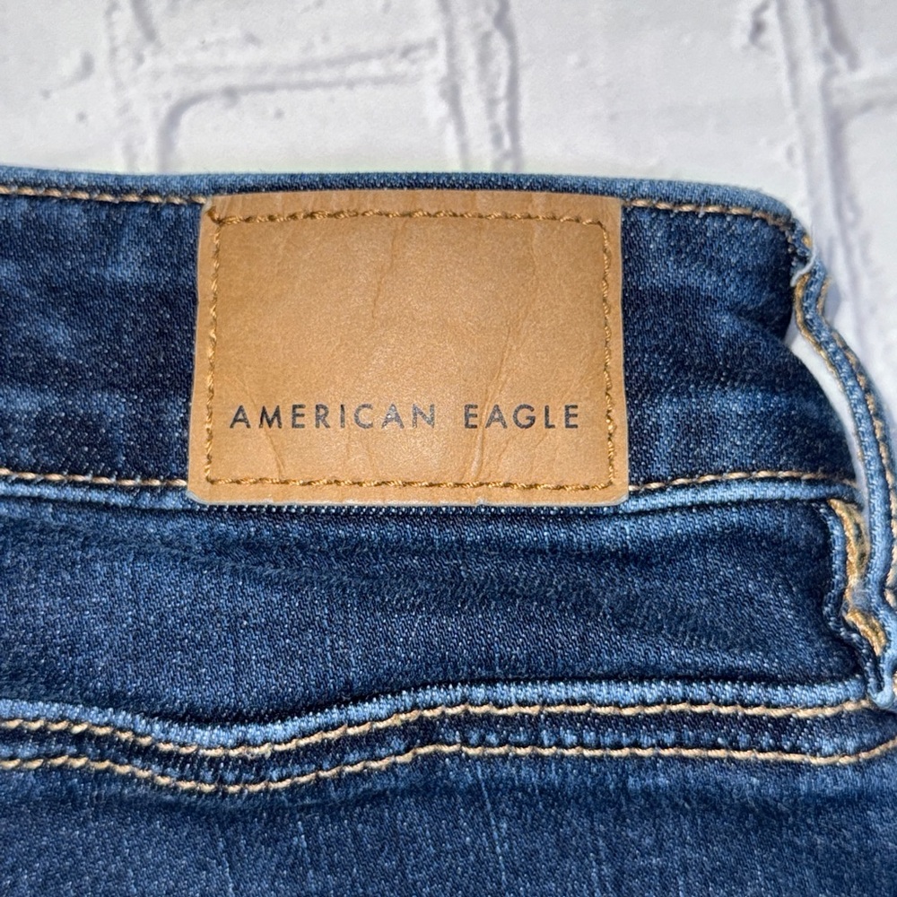 American Eagle Outfitters Dark Blue Denim Super Hi-Rise Jegging Jeans - Picture 5 of 6